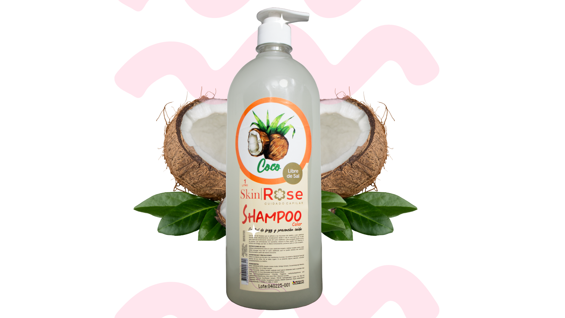 Shampoo SkinRose Sin Sal Coco - 1000ML